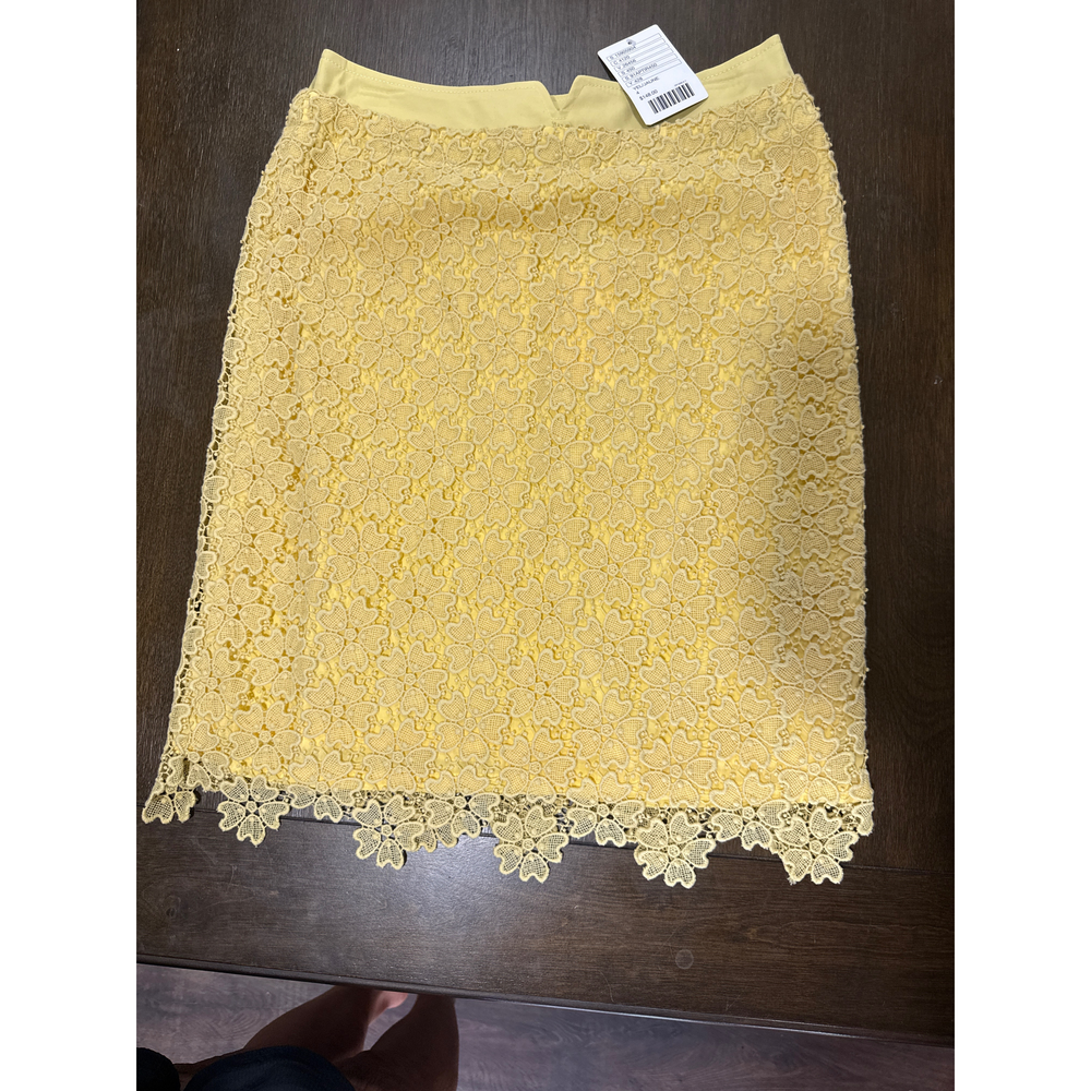 Anthropology Elevenses Yellow Lace Skirt with Retail Tag - Picture 1 of 4
